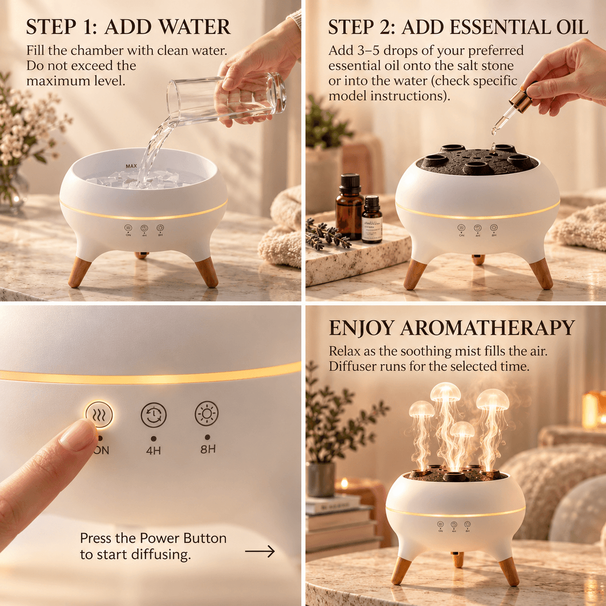 Jellyfish Aroma Diffuser with LED