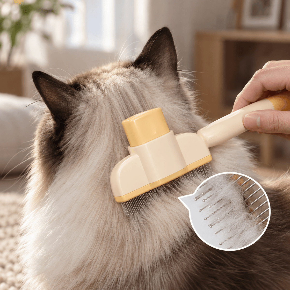 Self-Cleaning Pet Grooming Brush