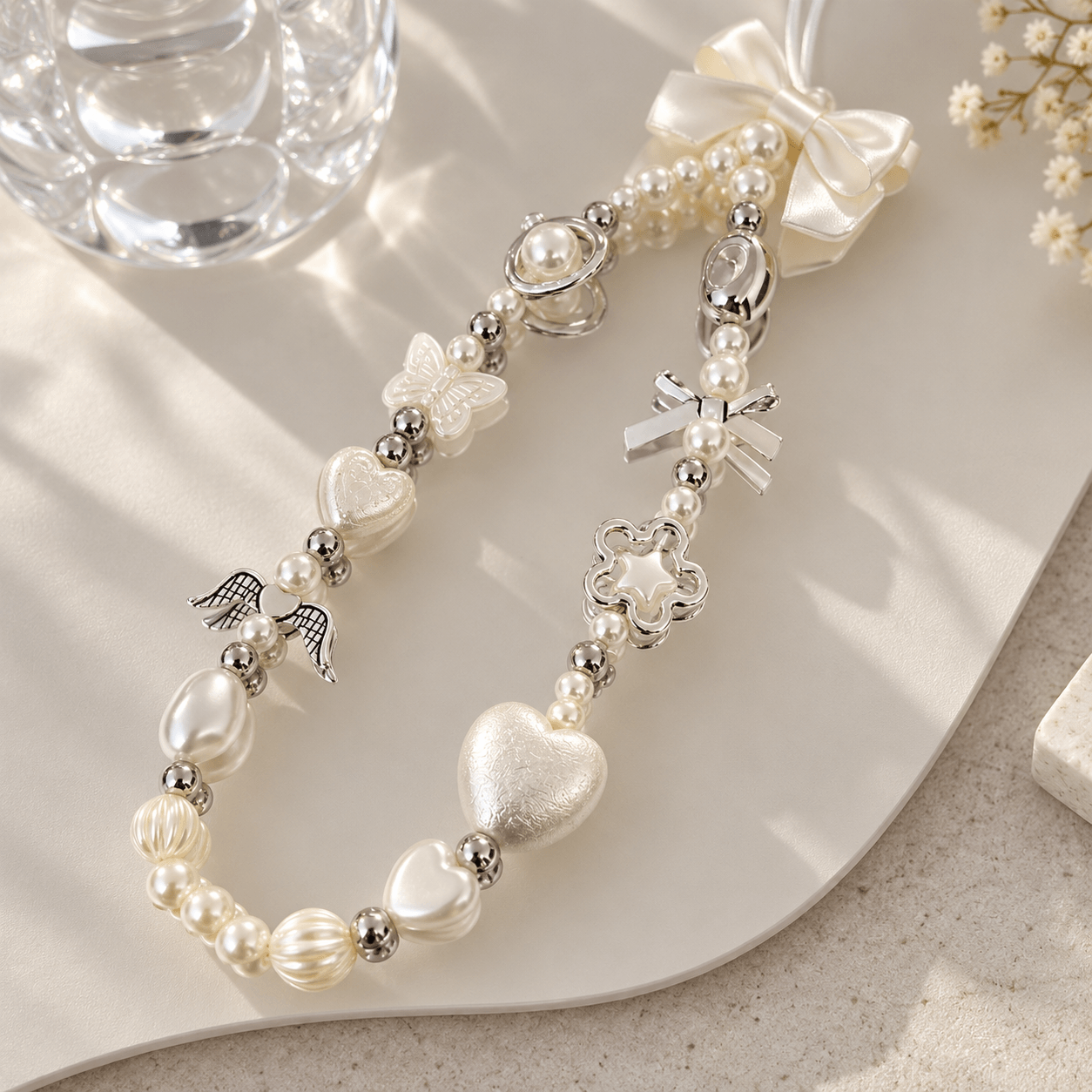 Pearl Beaded Camera Wrist Strap