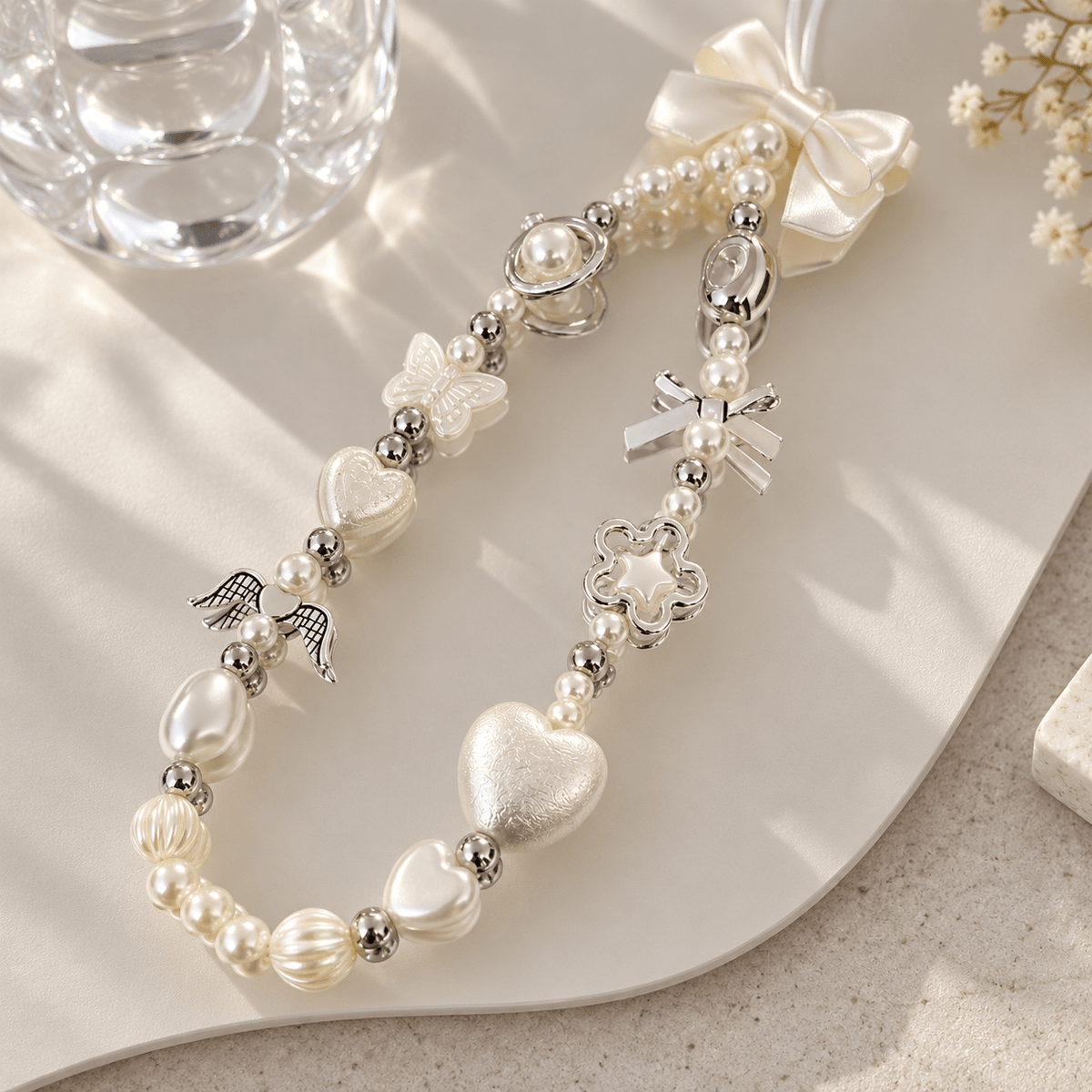 Pearl Beaded Camera Wrist Strap