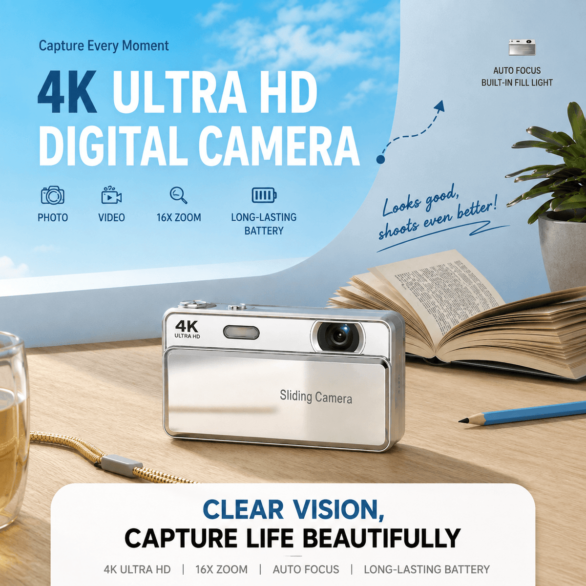 Retro Sliding Digital Camera
