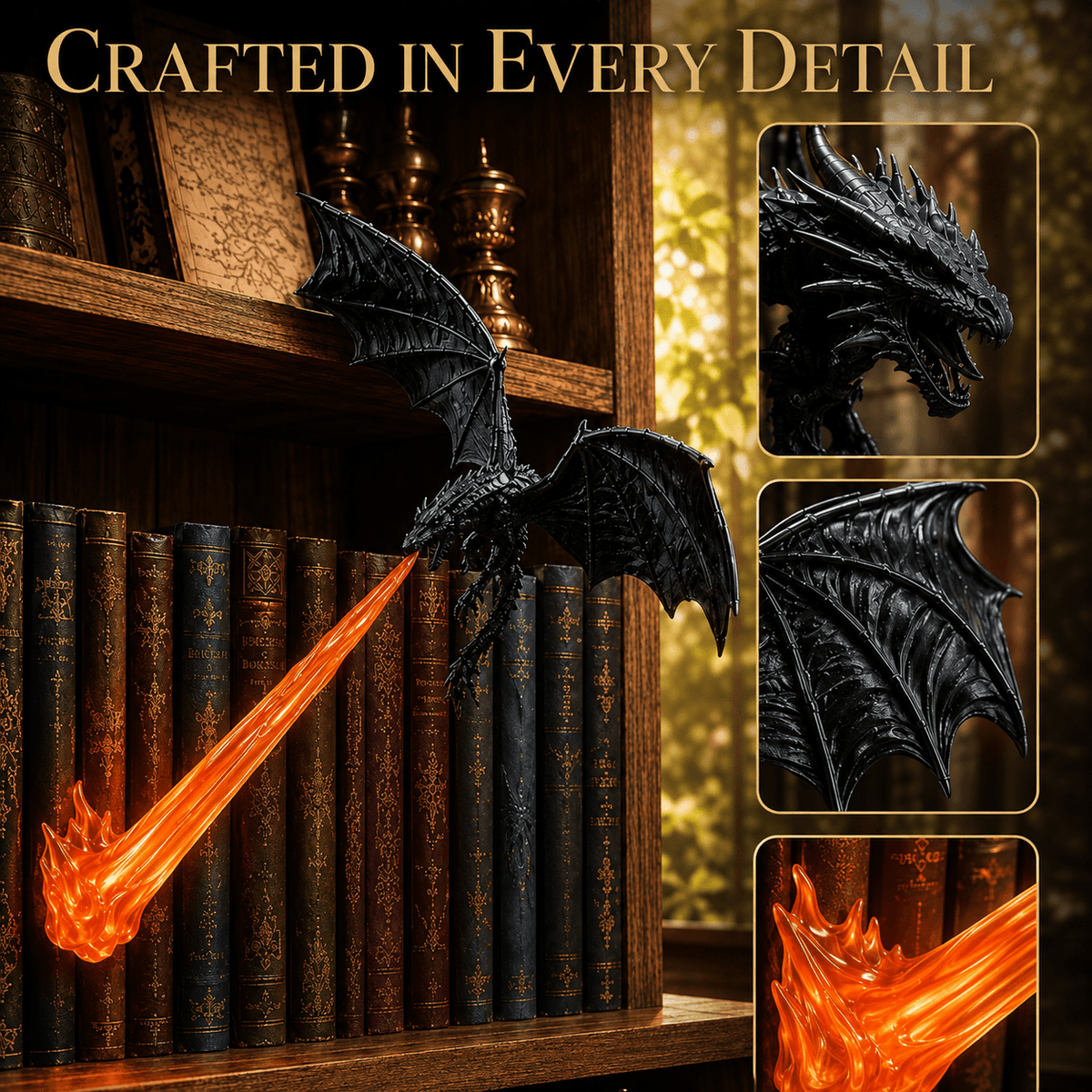 Floating Dragon Bookshelf Light