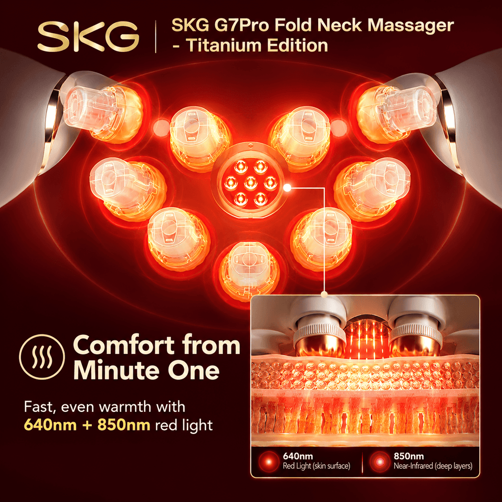 SKG G7 Pro-Fold Neck Massager – Titanium Edition